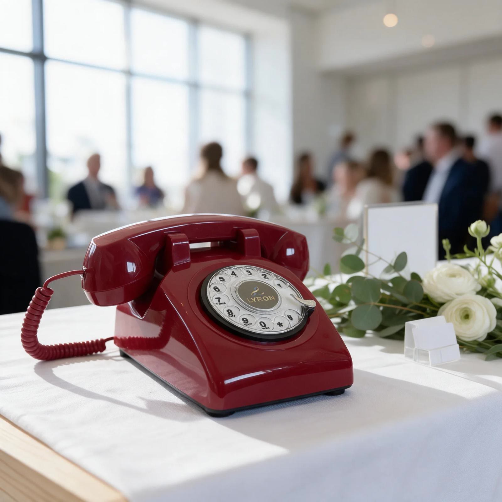 Red Cherry LYRON D11 on a reception table