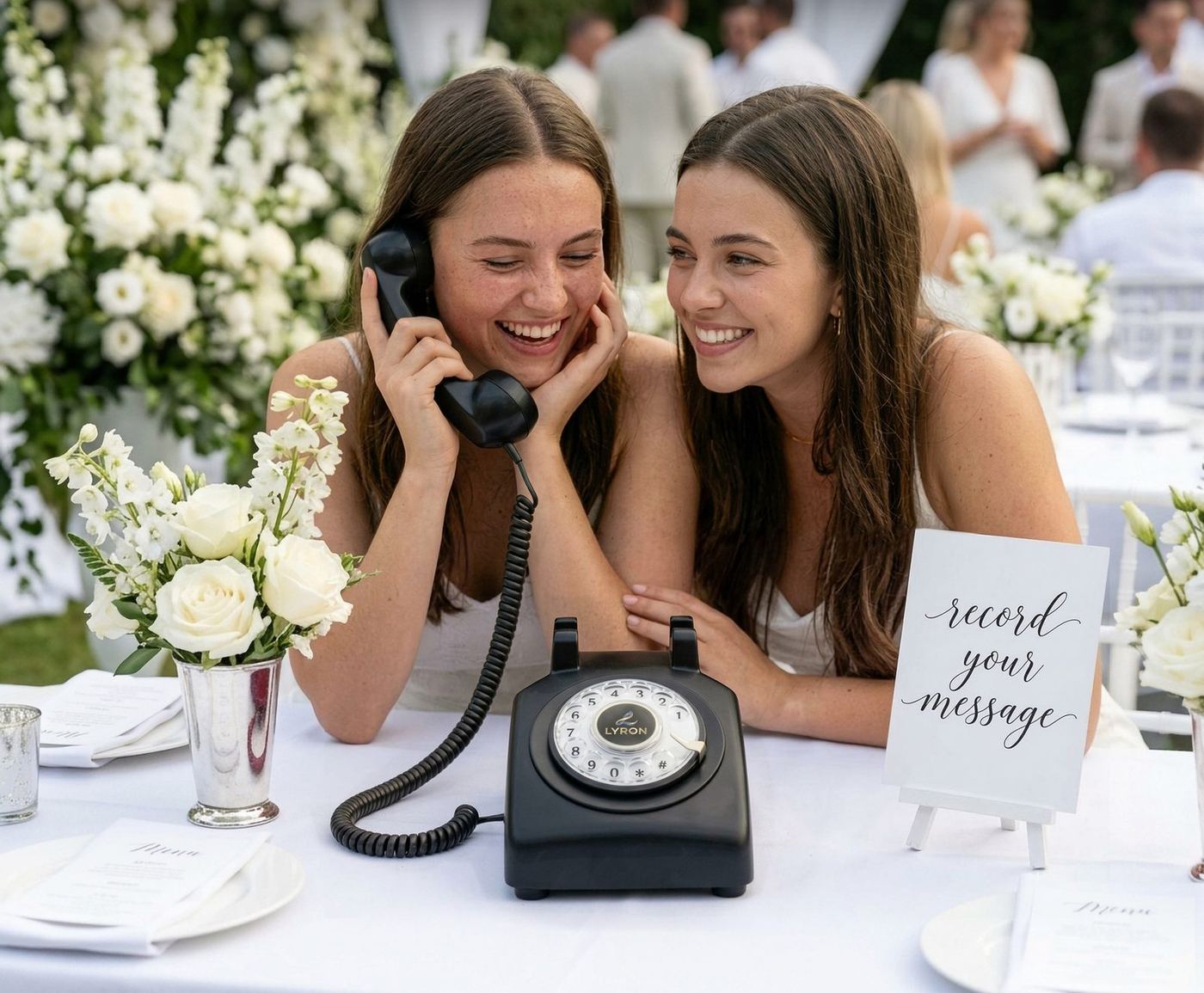 Guests leaving a message on the LYRON phone